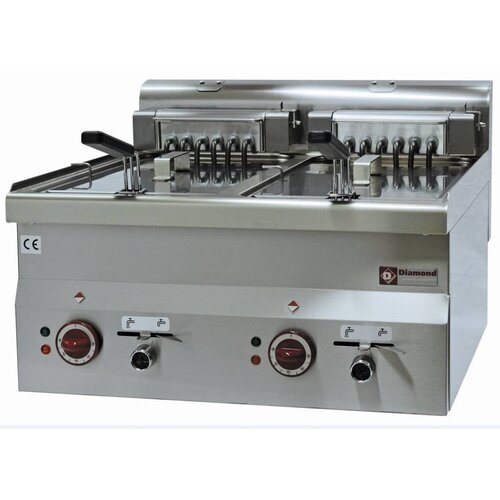 Diamond Friteuse Electrique Double Inox | 10 Litres | Top | 400V | 15kW | 600x600x(H)280/400mm