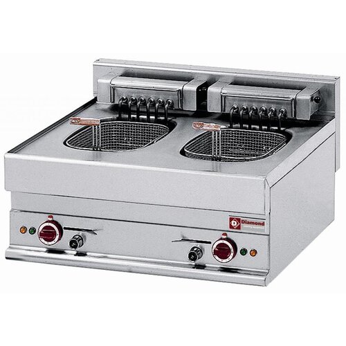 Diamond Friteuse Electrique Double Inox | 10 Litres | Top | 230V | 15kW | 600x600x(H)280/400mm