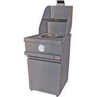 Friteuse Gaz Inox | cuve ronde 13 Litres | Porte tournante | 535x870xh930/1507mm
