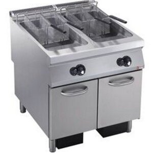 Diamond Friteuse gaz 2 cuves "Y" | 2 x 23 Litres | Brûleurs extérieurs | sur meuble | 800x900x(h)850/920mm