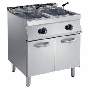 Diamond Friteuse gaz 2 cuves en "Y" | 2 x 15 Litres | Brûleurs extérieurs | sur armoire | 800x700x(h)850/920mm Diamond Friteuse gaz 2 cuves en "Y" | 2 x 15 Litres | Brûleurs extérieurs | sur armoire | 800x700x(h)850/920mm