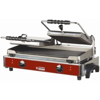 Grill panini électrique DOUBLE | plaques rainurées | 620x435x(h)240mm | 3,6 kW