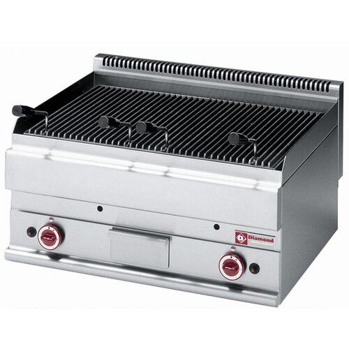 Diamond Grill pierre de lave gaz inox -Top | grille de cuisson en fonte | 70x65x(h)28/38cm | 9.5kW Diamond Grill pierre de lave gaz inox -Top | grille de cuisson en fonte | 70x65x(h)28/38cm | 9.5kW