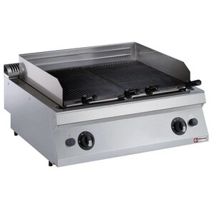 Diamond Grill pierre de lave gaz inox | Top | grille en fonte 1 mod. 730x540mm | 800x700x250/320(h)mm