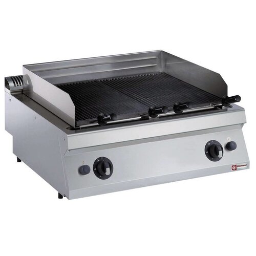 Diamond Grill pierre de lave gaz inox | Top | grille en fonte 1 mod. 730x540mm | 800x700x250/320(h)mm