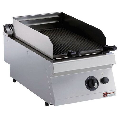 Diamond Grill pierre de lave gaz inox | Top | grille en fonte 1/2 mod. 330x540mm | 400x700x250/320(h)mm