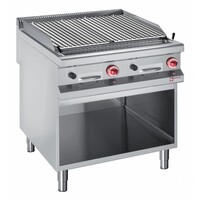 Grill pierre de lave gaz | 22 kW | armoire ouverte GN2/1 |  1/1 module, grille "2 faces" | 800x900x850/920(h)mm