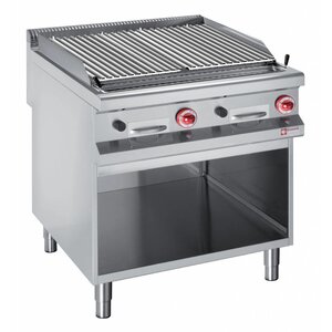 Diamond Grill pierre de lave gaz | 22 kW | armoire ouverte GN2/1 |  1/1 module, grille "2 faces" | 800x900x850/920(h)mm