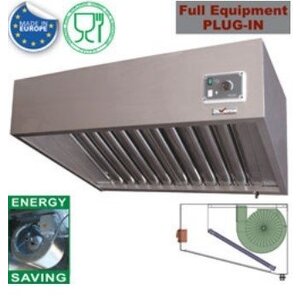 Diamond Hotte complète (7/7-1500 M3/h) 120 Pa | variateur, | 3 filtres  | 1500x700xh460mm