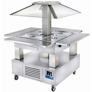 Diamond Ilot buffet - Salad bar, Réfrigéré, 4x GN1/1-150 (Bois Blanc)