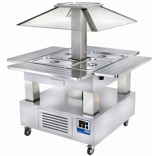 Diamond Ilot buffet - Salad bar, Réfrigéré, 4x GN1/1-150 (Bois Blanc)