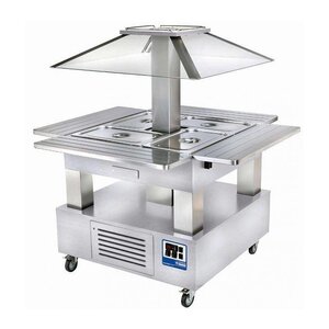 Diamond Ilot buffet chauffant, bain marie, 4x GN1/1-150 (Bois Blanc) Diamond Ilot buffet chauffant, bain marie, 4x GN1/1-150 (Bois Blanc)