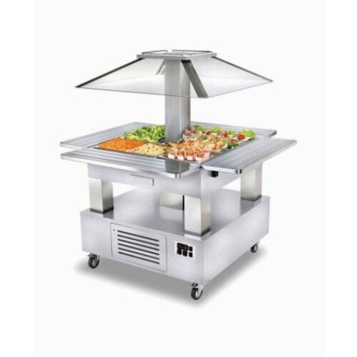 Diamond Ilot buffet chauffant, bain marie, 4x GN1/1-150 (Bois Blanc)