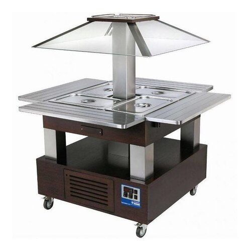 Diamond Ilot buffet chauffant, bain marie, 4x GN1/1-150 (Bois Wengé)