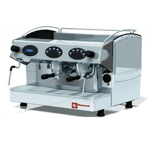 Diamond Machine à café expresso 2 groupes  | 2 Robinets vapeur | 1 Robinet d'eau chaude | 3,3kW | 677x580x(H)523mm