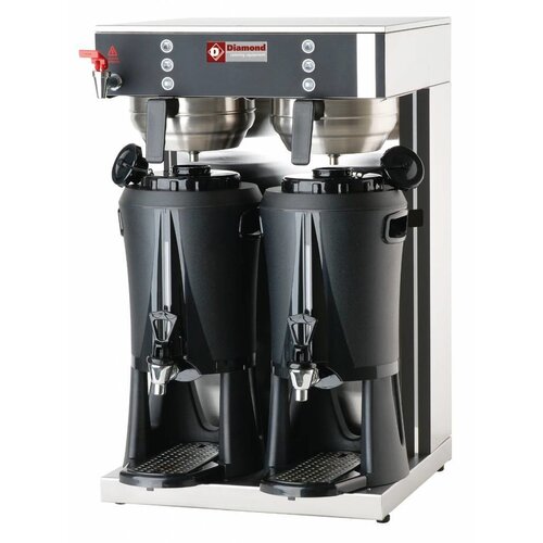Diamond Machine à café filtres | Remplissage automatique | 4,4 kW | 2 containers dispenser 2x 2,5 Litres | robinet eau chaude