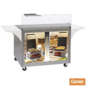 Diamond Meuble à gaufres en inox, sur roulettes | 1000x600x(h)825mm Diamond Meuble à gaufres en inox, sur roulettes | 1000x600x(h)825mm