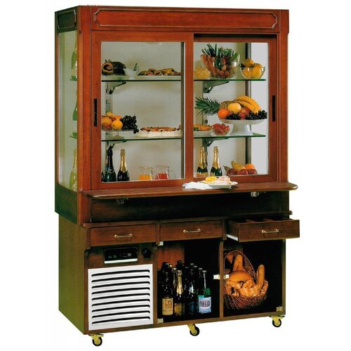 Diamond Meuble vitrine Réfrigérée | 2 portes coulissantes | 4 Présentoirs éclairés | 230V / 940W | 2066x920 / 1113x2102 (h) mm