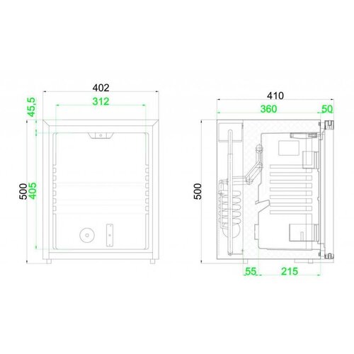 Diamond Minibar Noir | 32 Litres | MODELE SILENCIEUX | 402x406x(h)500mm