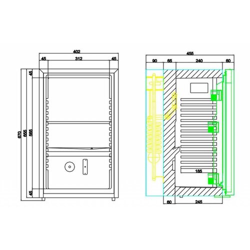 Diamond Minibar Noir | 52 Litres | MODELE SILENCIEUX | 400x450x(h)690mm