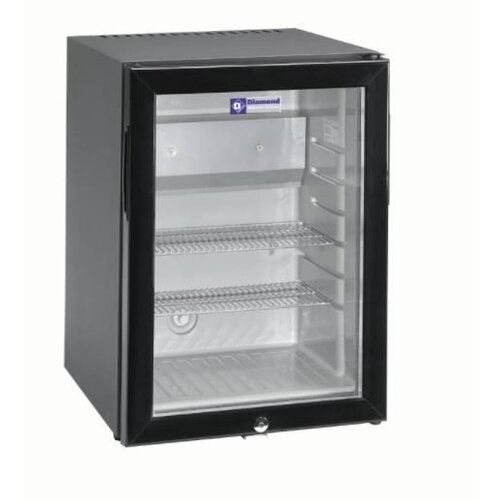 Diamond Minibar avec Porte Vitrée | 42 Litres | +8°/+16°C | 400x450x(h)560mm