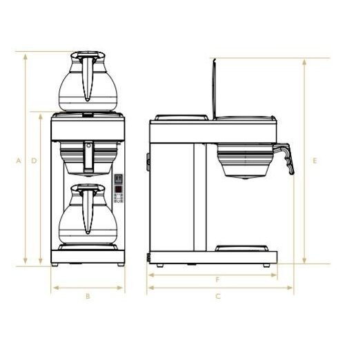 Diamond Percolateur à café | 1,8 Litres | Digital | 1 groupe et 2 plaques chauffantes | 2,4kW
