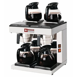 Diamond Percolateur à café Double | 1,8 Litres | Manuel | 2 groupe et 4 plaques chauffantes | 4,8kW