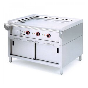 Diamond Plaque "Teppanyaki " gaz | 3 zones | 3 x 5kW | sur armoire  | 144x77x85cm