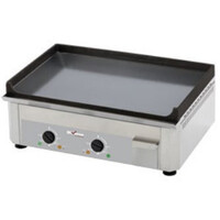 Plaque à snacker électrique | Emaillée 600x400mm | 2 Zones | Made in Europe | 600x475x230(h)mm