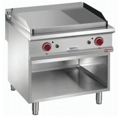 Diamond Plaque de Cuisson | Gaz | 2/3 Lisse, 1/3 Rainurée | sur Armoire Ouverte | Module 1/1 | 800x900x850/920(h)mm Diamond Plaque de Cuisson | Gaz | 2/3 Lisse, 1/3 Rainurée | sur Armoire Ouverte | Module 1/1 | 800x900x850/920(h)mm