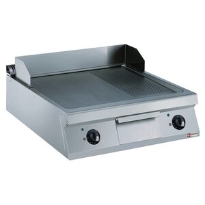 Diamond Plaque de cuisson | électrique | INOX | 2/3 Lisse en 1/3 rainurée | 15kW/400V | 800x900x250/320(h)mm