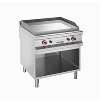 Plaque de cuisson | Gaz | Lisse | armoire ouverte | chromée  | 800x900x(h)850/920mm