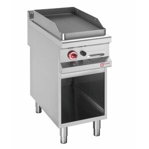 Diamond Plaque de cuisson | électrique | rainurée | 400V | 6kW | armoire ouverte | 400x900x(h)850/920mm