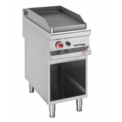 Diamond Plaque de cuisson | électrique | rainurée | 400V | 6kW | armoire ouverte | 400x900x(h)850/920mm