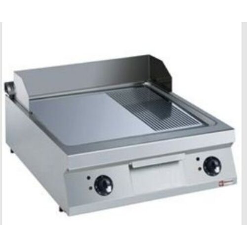 Diamond Plaque de cuisson | électrique | INOX | 2/3 Lisse et 1/3 rainurée | chrome dur | TOP | 400V/15kW | 800x900x250/320(h)mm