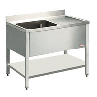 Plonge INOX | 1 cuve | 1400x700x900(h) | égouttoir droite