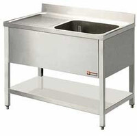 Plonge INOX | 1 cuve | 1400x700x900(h) | égouttoir gauche