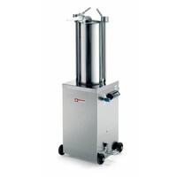 Poussoir hydraulique vertical en inox | 15 litres | sur roues | 0,7 PK | 490x700x(h)1200mm