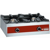 Réchaud à gaz de Comptoir | 2 feux vifs | TOP | 5,5kW + 3,2kW |690x510xh195 mm