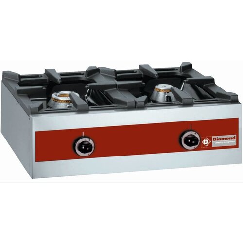 Diamond Réchaud à gaz de Comptoir | 2 feux vifs | TOP | 5,5kW + 3,2kW |690x510xh195 mm Diamond Réchaud à gaz de Comptoir | 2 feux vifs | TOP | 5,5kW + 3,2kW |690x510xh195 mm