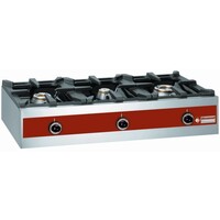 Réchaud à gaz de Comptoir | 3 feux vifs | TOP | 7,2 + 5,5 + 3,2 kW | 1005x510xh195mm