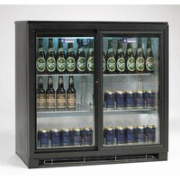 Refroidisseur de bouteilles | 3 portes coulissantes | 218  pcs | 196 litres | Noir | 900(b)x520(d)x870(h)mm