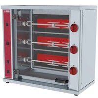 Rôtissoire à poulets | vitrocéramique | 3 broches | 800x400x(h)735mm | 4,5kW | SMALL | 9 poulets