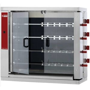 Diamond Rôtissoire électrique | vitrocéramique | 4 broches | 24 poulets | 1098x480x1000(h)mm | 19,2kW