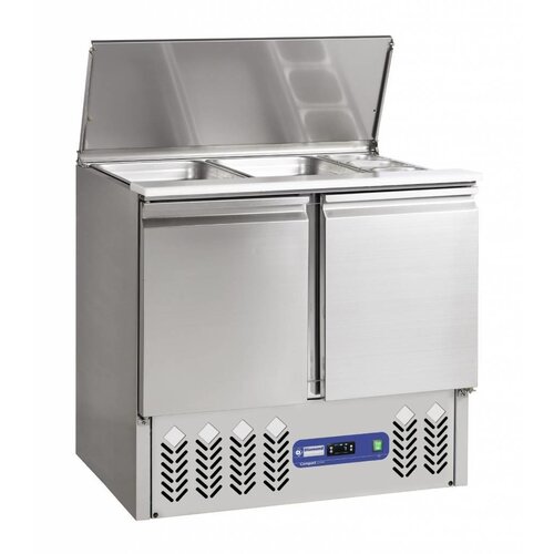 Diamond Saladette Réfrigérée | 240 Litres |2 x GN 1/1 + 3x GN 1/6 - 150 mm | 2 portes GN 1/1 | 90x70x(h)85/118