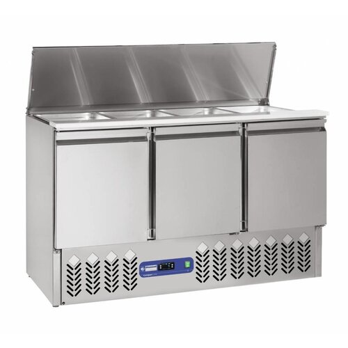 Diamond Saladette Réfrigérée | 380 litres | 4x GN 1/1 - 150 mm | 3 portes GN 1/1| 136x70x(h)85/118cm