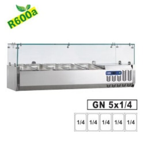 Diamond Structure réfrigérée | avec vitre | 5x 1/4 GN - 150 mm| 120x34xh22,5/43,5 cm Diamond Structure réfrigérée | avec vitre | 5x 1/4 GN - 150 mm| 120x34xh22,5/43,5 cm