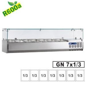 Diamond Structure réfrigérée | avec vitre | 7x 1/3 GN - 150 mm | 160x39,5x(H)22,5 cm Diamond Structure réfrigérée | avec vitre | 7x 1/3 GN - 150 mm | 160x39,5x(H)22,5 cm