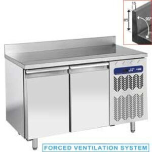 Diamond Comptoir Réfrigérée | INOX | Mural | Ventilée | 2 portes GN 1/1 | 260 litres |  couvercle anti-éclaboussure | 1362x700x(h)880/900mm