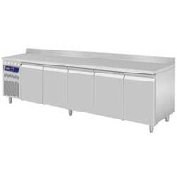 Comptoir Réfrigéré Ventilé | INOX | 5 Portes GN 1/1 | 700 Litres | Groupe à Gauche | 2625x700x(h)850/900mm